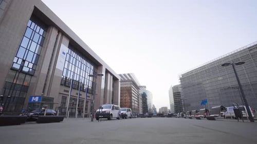 View Of European Council And Council Of The European Union Buildings. Justus Lipsius Building, Resid