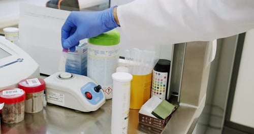 Test Tube Mixing in Medical Research Laboratory