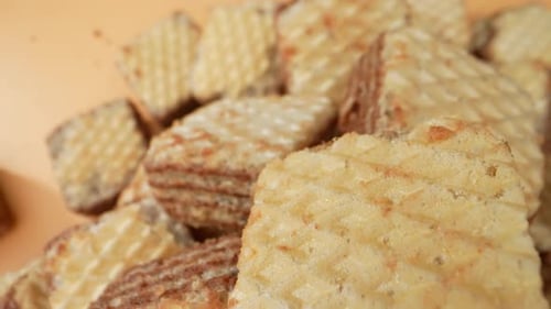 Close Up Shot of Sweet Chocolate Wafers