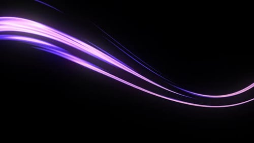 Animation 3D HD. Onde lumineuse lisse se déplaçant sur fond noir