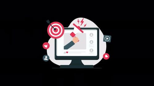 Online Promotion with Megaphone and Social Media Icons