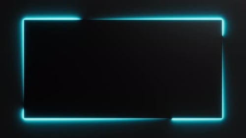 Dynamic Blue Neon Glowing Frame Animation Loop