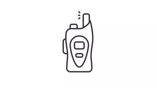 Animated thin line walkie talkie black icon