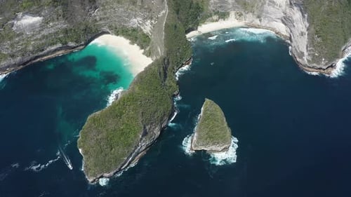Kelingking Beach aerial view on Nusa Penida Island
