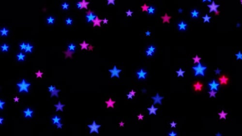 Neon Glowing Stars Particles Abstract Background Loop