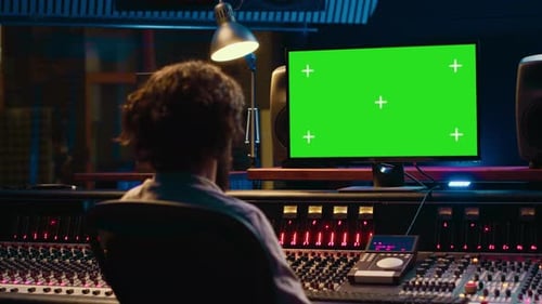 Tracking Engineer schaut sich Tutorials an, um Mixing- und Mastering-Techniken zu erlernen