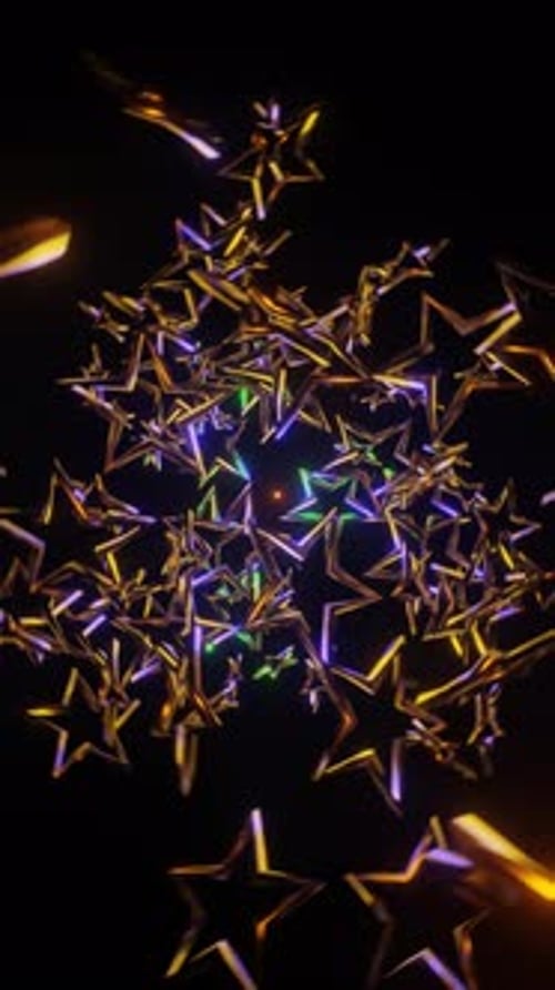 Vertical Video Flashing Star Shape Background VJ Loop