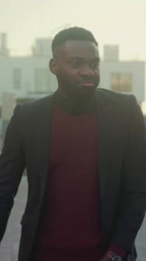 Professional Man Quickening Pace Towards Vehicle Urban Professional Hurriedly Approaches Car During
