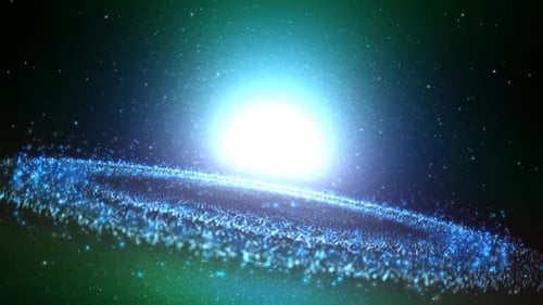 Futuristic Shimmering Particle Galaxy Loop Background