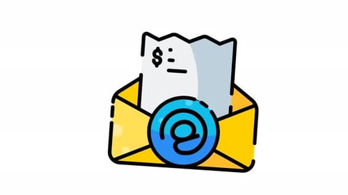 Animated Email Invoice Notification Icon
