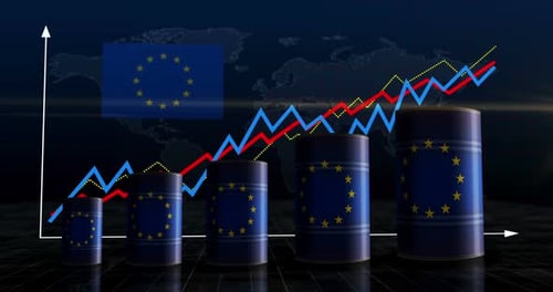 EU oil crude petroleum fuel barrels on chart