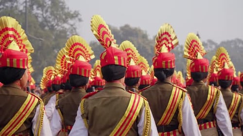 Female Indian Army Officers Rehearsing with Guns for Republic Day Parade