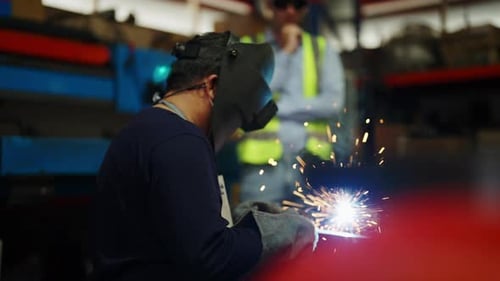Engineer team working together in the factory
