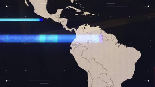 Dynamic Glitch World Map Revealing Country Locations