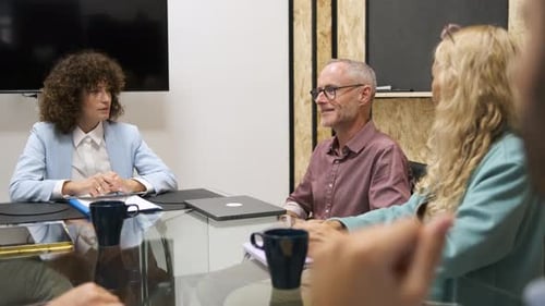 Professionals Meeting in Modern Office Conference Room