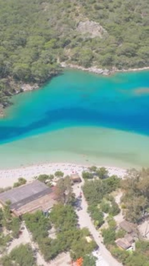 Summer seaside destination from aerial view