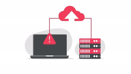 Cloud Data Transfer with Server Synchronization Error Animation