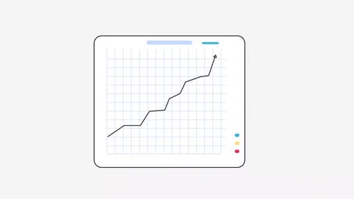 Animated Line Graph Chart on Digital Tablet Interface