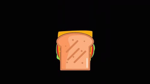 Animated Flat Design Sandwich Bite