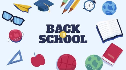 Back To School Background Animation 4K On Alpha