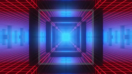 Neon Grid Tunnel 02