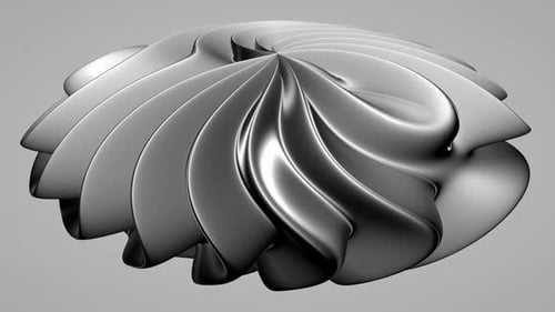 Abstract Metallic Fluid Rotating Shape Loop Background