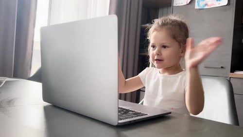 Girl Engaged in a Video Call at Home