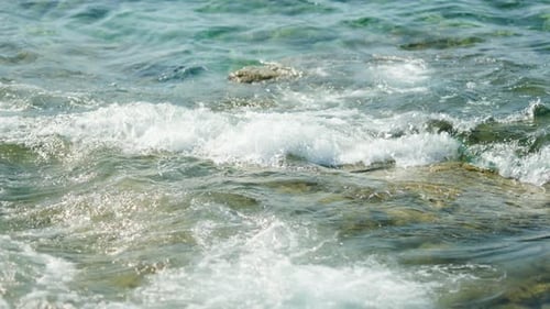 Close up view of sea waves