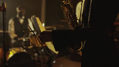 Jazz Band Performing Live in a Music Club