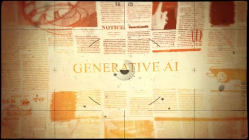 Generative AI Text Reveal in Grunge Newspaper Style