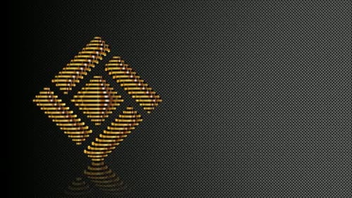 Abstract Gold Bars Rotating Geometric Loop