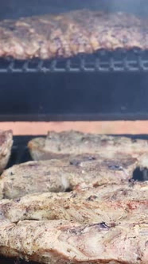 La mejor carne de cerdo a la parrilla para cenar con un asado a la parrilla con una variedad de deliciosos