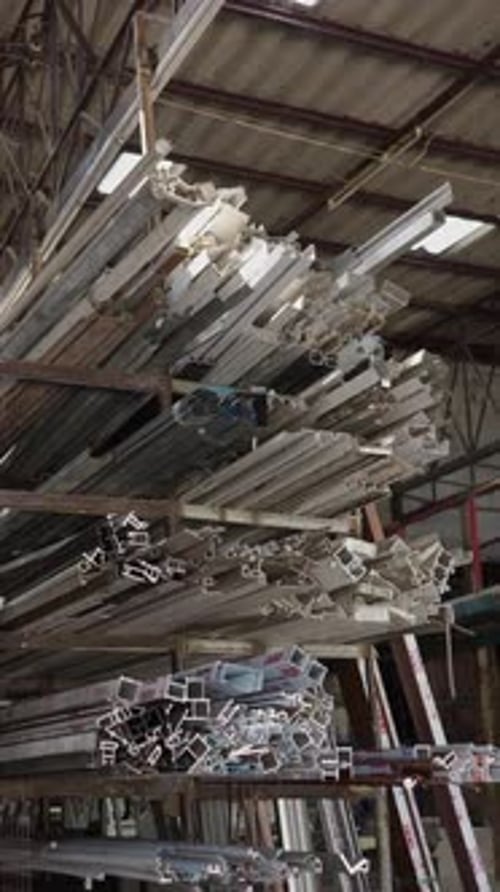 Push Out Wide Shot of a Dangerous Metal Industrial Factory FHD Vertical Video