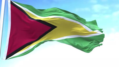 Guyana Horizontal Flag In The Sky Speed Waving