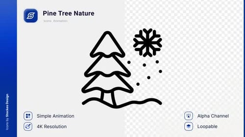 Animation Pine Tree Nature Icon