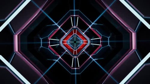 3d render endless background, seamless scifi tunnel, cyberpunk concept