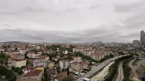 City Landscape With Roads, Skyscrapers, Buildings in Istanbul Turkiye