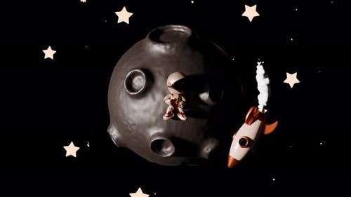 Cartoon Astronaut Loop Animation Satisfying Video