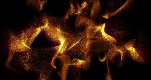 Abstract Golden Particle Fluid Motion Background Animation