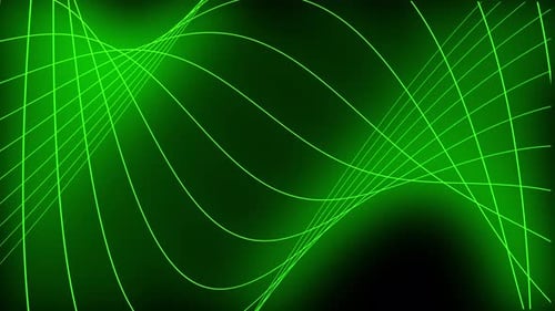Digital Green Gradient Particle Line Wave Animation On Background