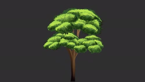Animated Tree with Swaying Leaves for Nature Scenes