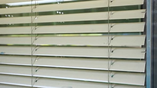 Exterior Blind Lamellas Tilting Open to Allow Natural Daylight Into a Room Smart Home Automation and
