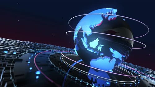 4k 3D World News Background Loop