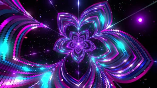 Túnel de flores de néon