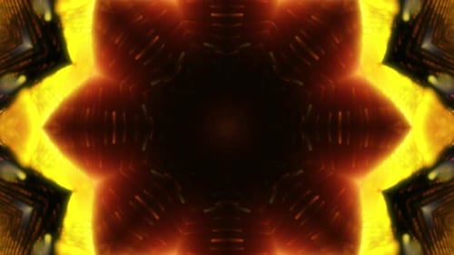 Dynamic Glowing Geometric Kaleidoscope Pattern Background Animation