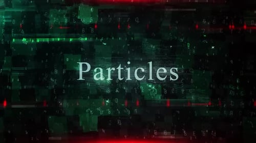 Partikel-Textanimation mit digitalem Hintergrund