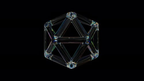 Anillos 3D transparentes giratorios con forma de alambre brillante con efecto de dispersión, colores del arcoíris