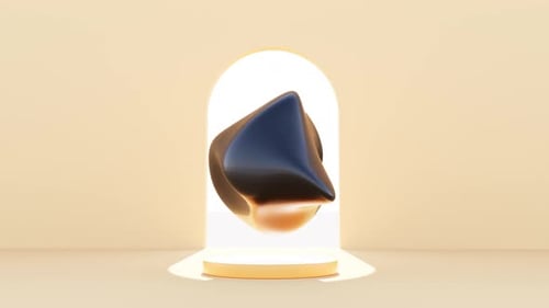 Metaball elástico de color negro suave en estilo 3D sobre Shine Arc capaz de hacer bucles sin fin