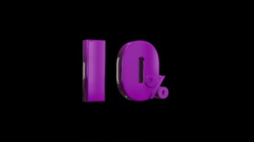 10 percent - Purple 3D Animation