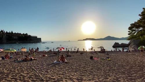 Adriatic Sea Sunset Beach Scene